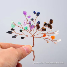 Natural Crystal Crushed Stone Flower Tree Display Box Decoration Colorful Crushed Stone Money Tree